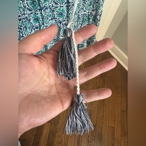 Soft Surroundings Nerisa Embroidered Printed Dress | Blue Batik Style | Size M - Picture 10 of 16